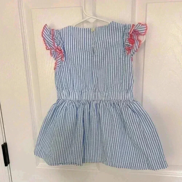 J. Crew Crewcuts Girls Blue & White Seersucker Dress size 2 - Picture 3 of 3